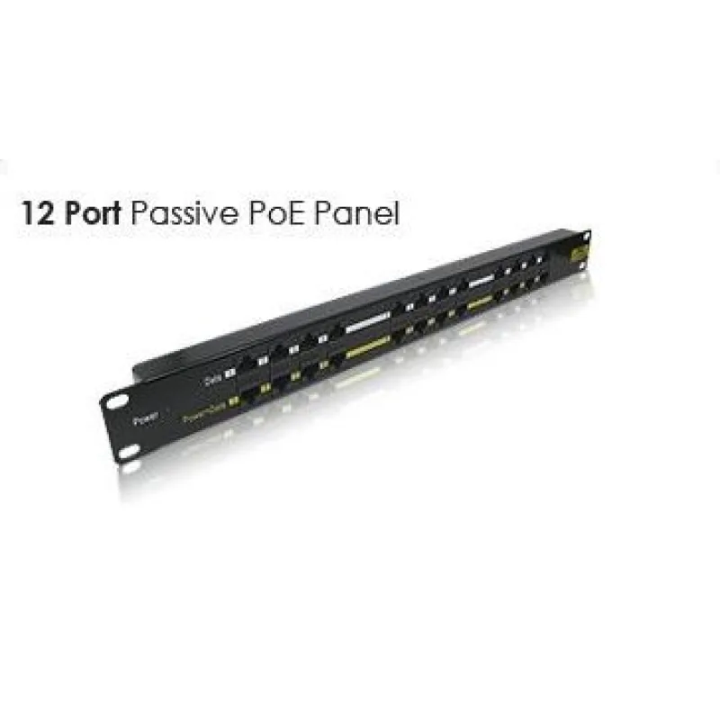 OXnet 19" patch panel 12port POE, bez zdroja, čierny