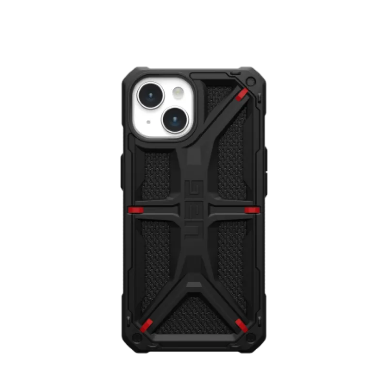 Puzdro UAG Monarch pre iPhone 15 - čierny kevlar