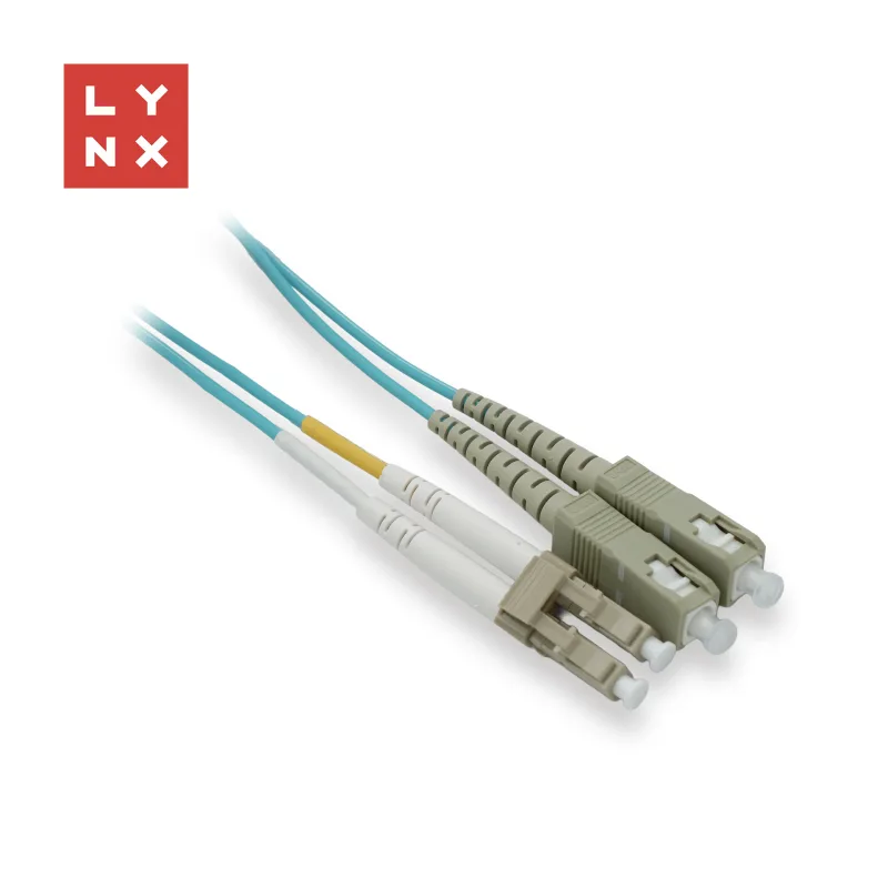 LYNX duplexní patch kabel MM, OM3, LC/ SC, 50/ 125µm, 2m LX-DPX-LC/SC…