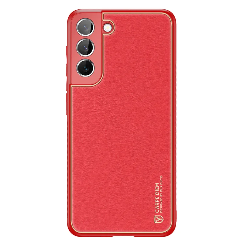 Elegantný kryt Dux Ducis Yolo z ekologickej kože pre Samsung Galaxy S22 + (S22 Plus) červený