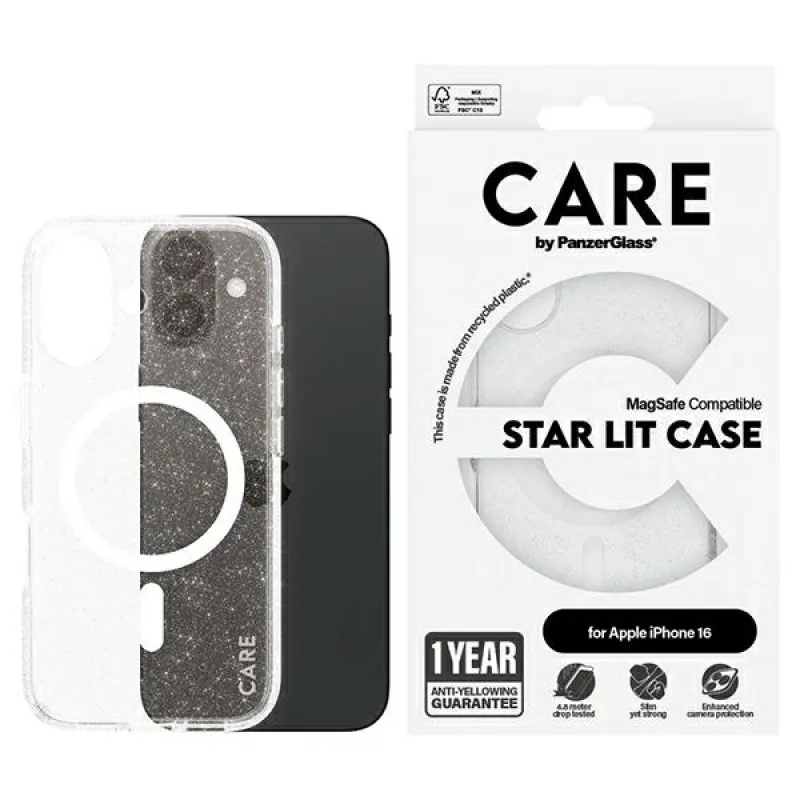 CARE by PanzerGlass Flagship Star Lit Case iPhone 16 6,1" bielo/biele MagSafe 1341