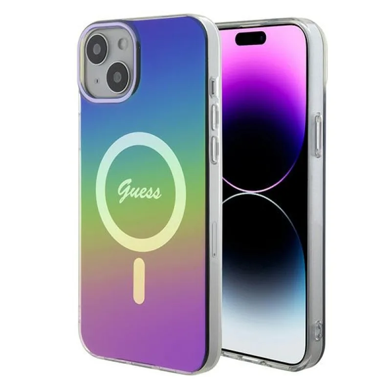 Guess IML Iridescent MagSafe puzdro pre iPhone 15 Plus / 14 Plus 6,7" - viacfarebné