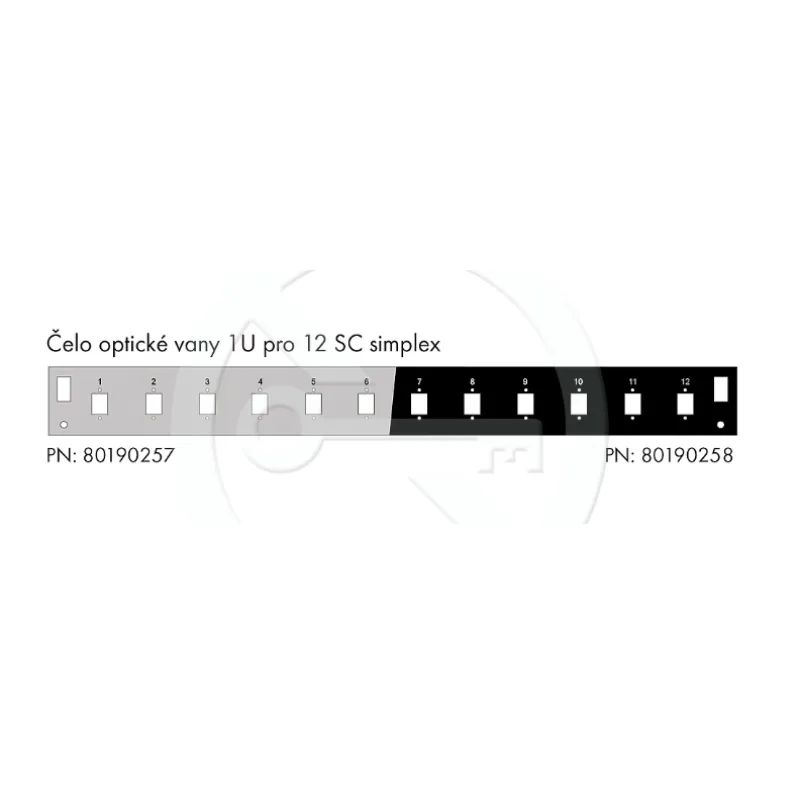 Čelo optickej vane 1U pre 12 SC simplex BK 80190258