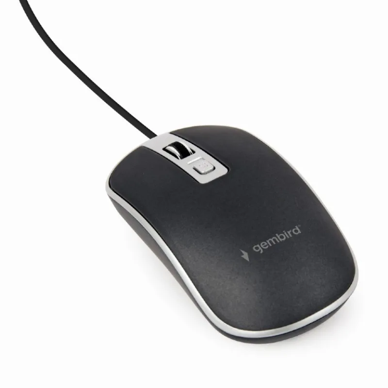 GEMBIRD myš MUS-4B-06-BS, drátová, optická, USB, černá/ stříbrná MUS…