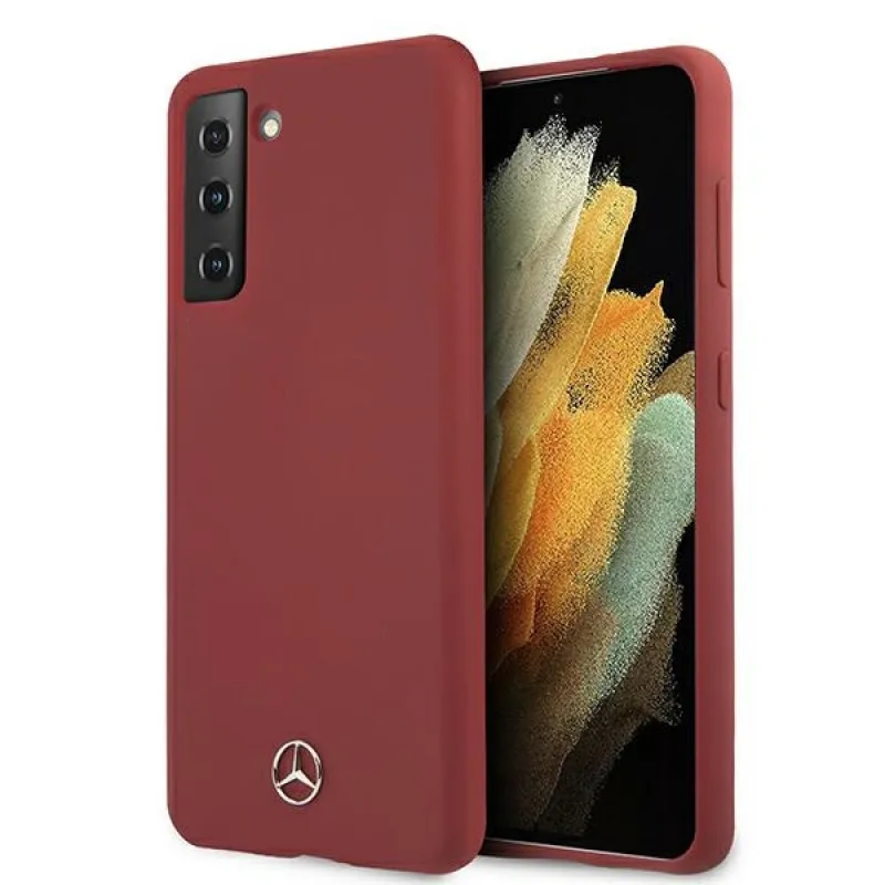 Púzdro Mercedes Silicone Line pre Samsung Galaxy S21+ - červené
