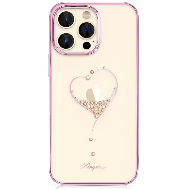 Silikónový obal s kryštálmi Swarovski Kingxbar Wish Series pre iPhone 14 Plus - ružový