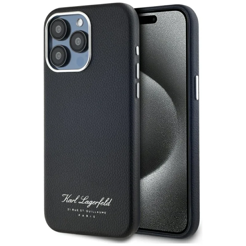 Kryt Karl Lagerfeld hotel RSG iPhone 15 Pro - čierny