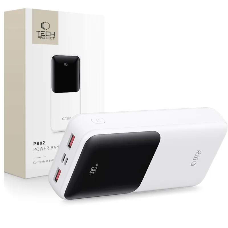 Powerbanka Tech-Protect PB02 20000mAh 22,5W - biela