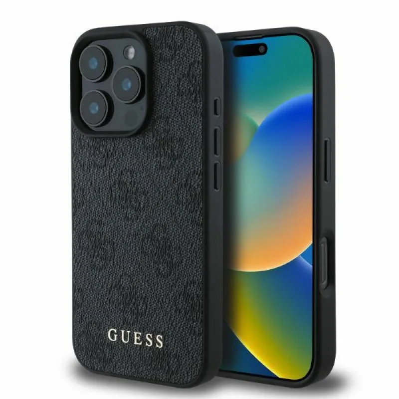 Guess 4G klasické puzdro pre iPhone 16 Pro Max - čierne