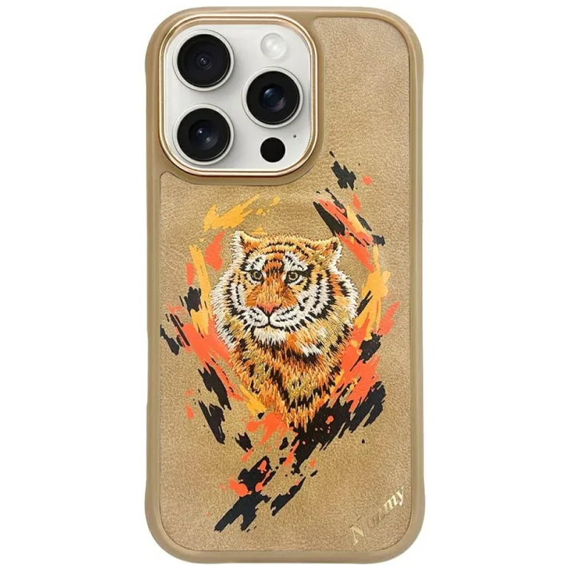 Puzdro Nimmy Tiger MagSafe pre iPhone 16 Pro - hnedé