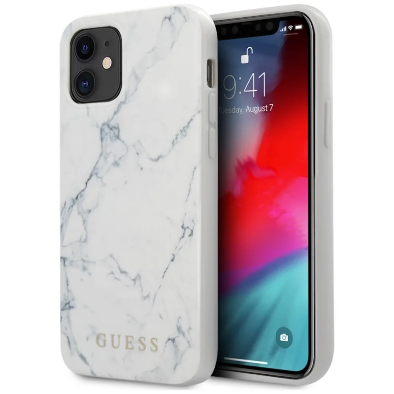 Guess Marble Case pre iPhone 12 mini 5,4" - biely