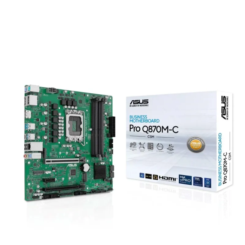 ASUS MB Sc LGA1851 PRO Q870M-C-CSM, Intel Q870, 4xDDR5, 2xDP, 1xHDMI,…