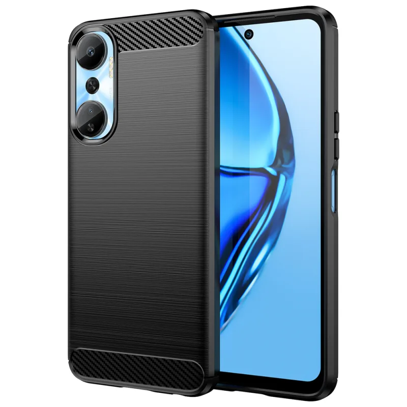 Puzdro Carbon Case pre flexibilný silikónový karbónový kryt Infinix Hot 20 čierny