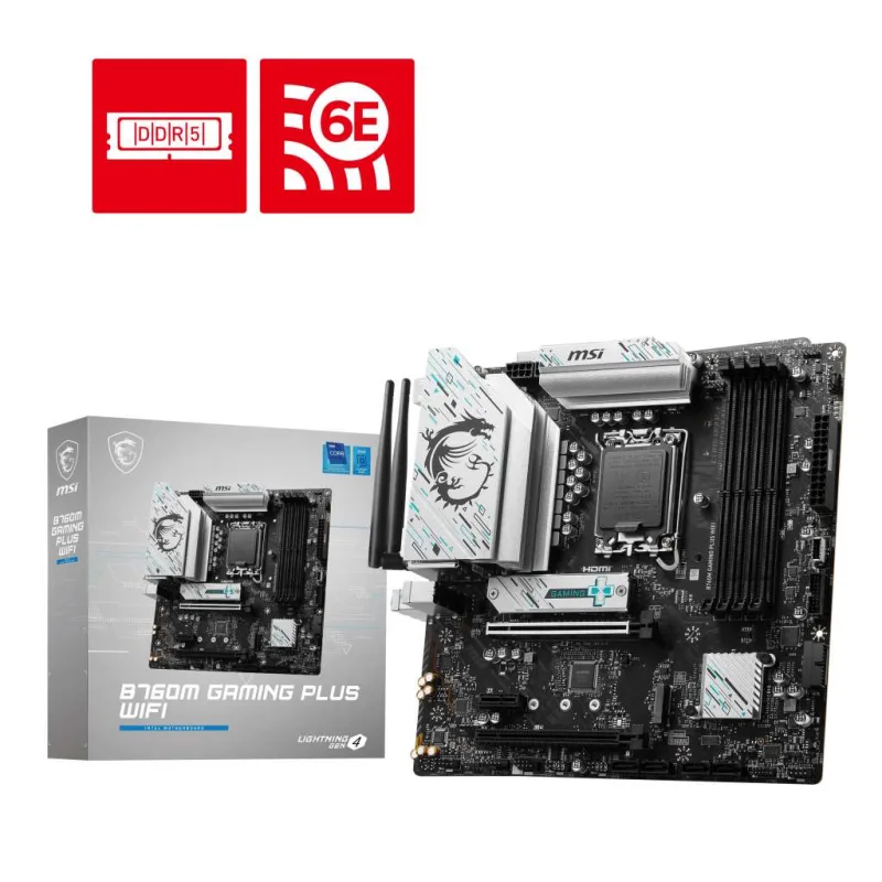 MSI MB Sc LGA1700 B760M GAMING PLUS WIFI, Intel B760, 4xDDR5, 2xDP, 2x…