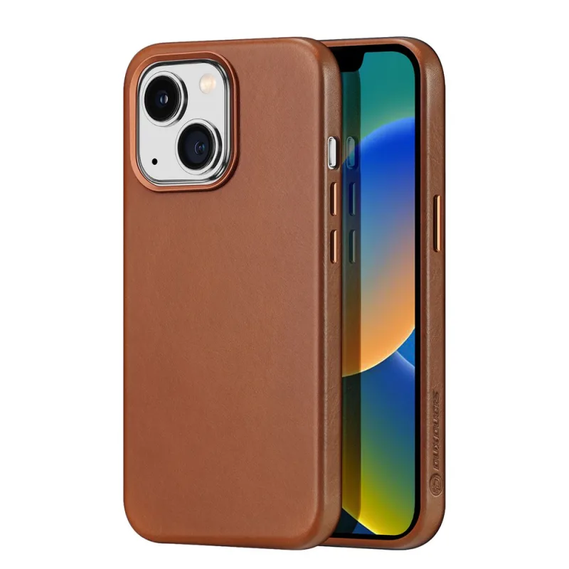 Magnetické kožené puzdro Dux Ducis Naples na iPhone 14 Plus MagSafe Brown