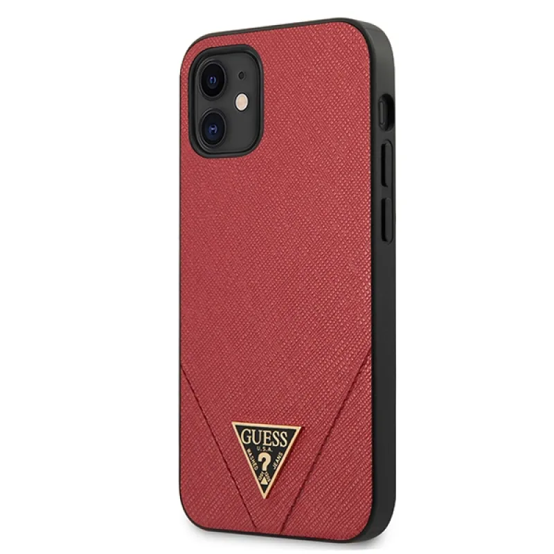 Guess GUHCP12SVSATMLRE iPhone 12 mini 5,4" červený/červený pevný obal Saffiano