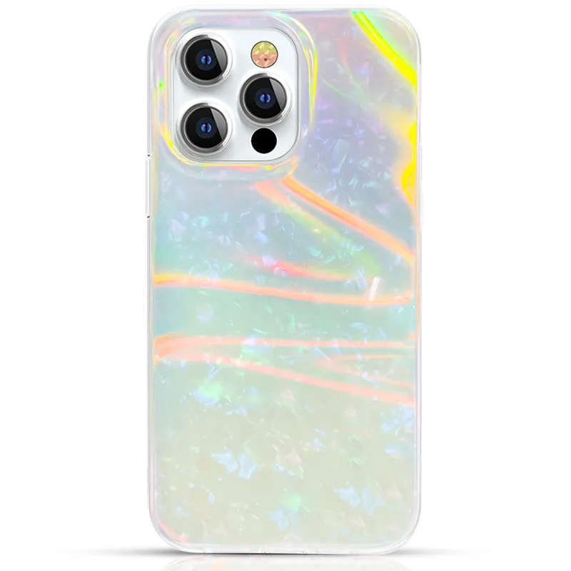 Luxusné elegantné puzdro na telefón Kingxbar Shell Series pre iPhone 13 Pro perleťovo-mätové