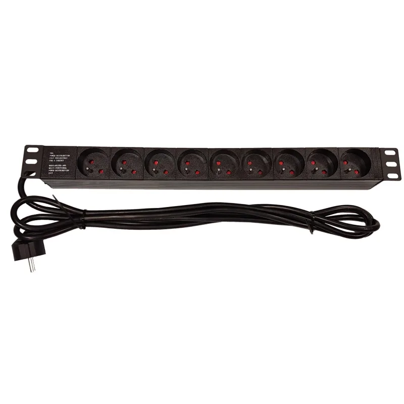 19" rozvodný panel LEXI-Net 9x230V, kabel 3m, 1U NAPPAN2260B