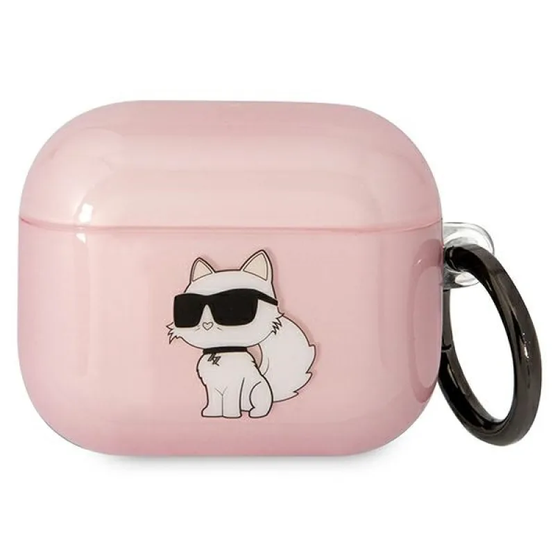 Karl Lagerfeld KLA3HNCHTCP kryt Airpods 3 ružový/ružový Ikonik Choupette