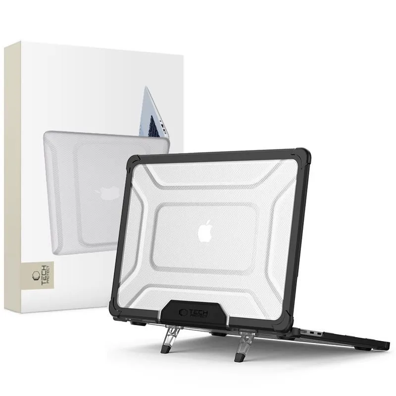 Puzdro Tech-Protect SmartShell Pro pre MacBook Air 15" 2023-2025 M2 / M3 / M4 - priehľadné a čierne