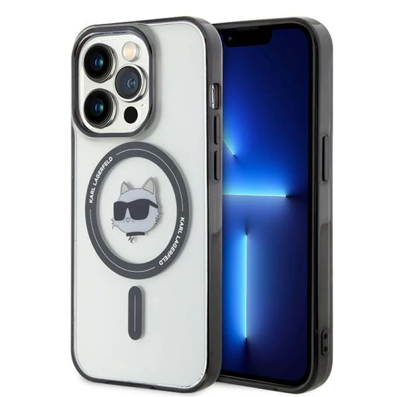 Karl Lagerfeld KLHMP15XHCHNOTK iPhone 15 Pro Max 6,7" priehľadné pevné puzdro IML Choupette`s Head MagSafe