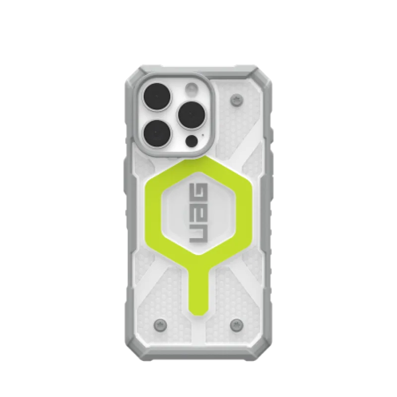 Puzdro UAG Pathfinder Clear Magsafe iPhone 16 Pro kompatibilné s MagSafe – zelené