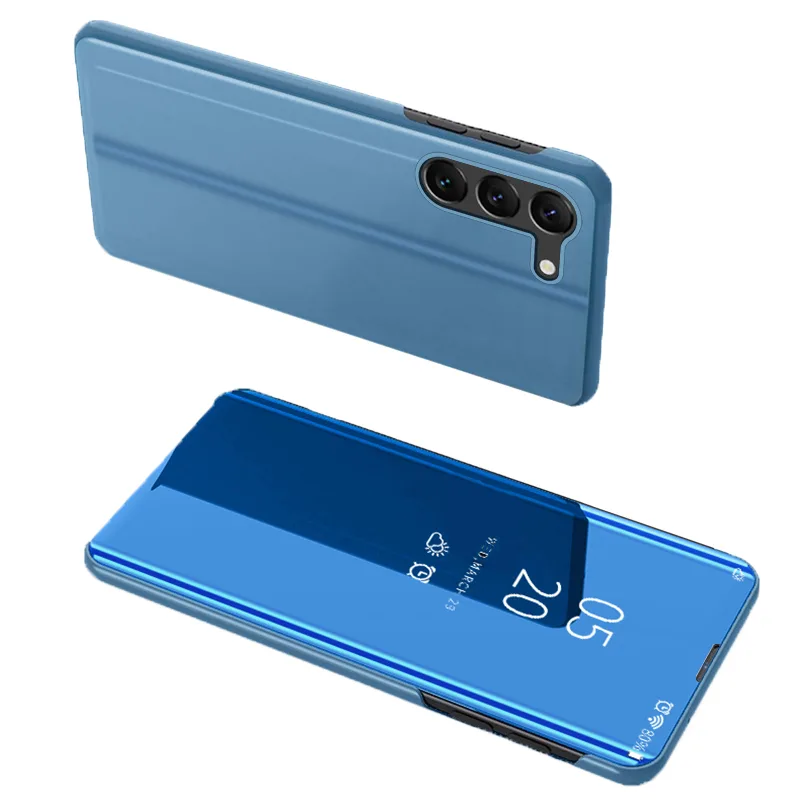 Kryt Clear View Case pre Samsung Galaxy S23+ flipový kryt modrý