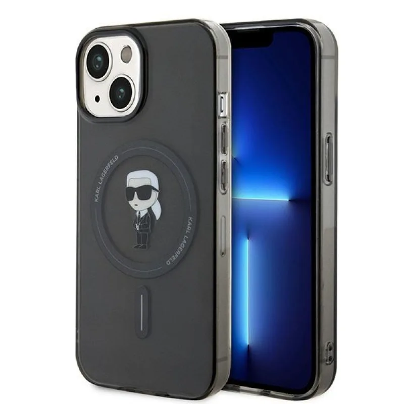 Karl Lagerfeld IML Ikonik MagSafe puzdro pre iPhone 15 - čierne