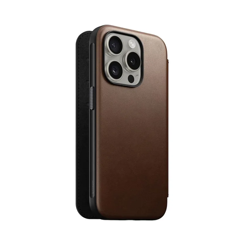 Nomad puzdro Modern Leather Folio Magsafe pre iPhone 15 Pro - Brown…