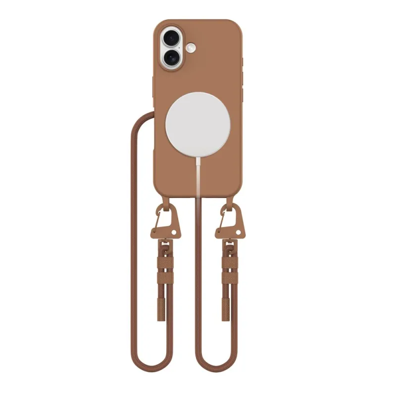 Puzdro Tech-Protect MagNecklace MagSafe so šnúrkou pre iPhone 16 - hnedé