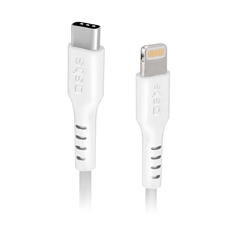 SBS TECABLELIGTC1W USB-C – Lightning kábel s certifikáciou MFi, 1 m – biely