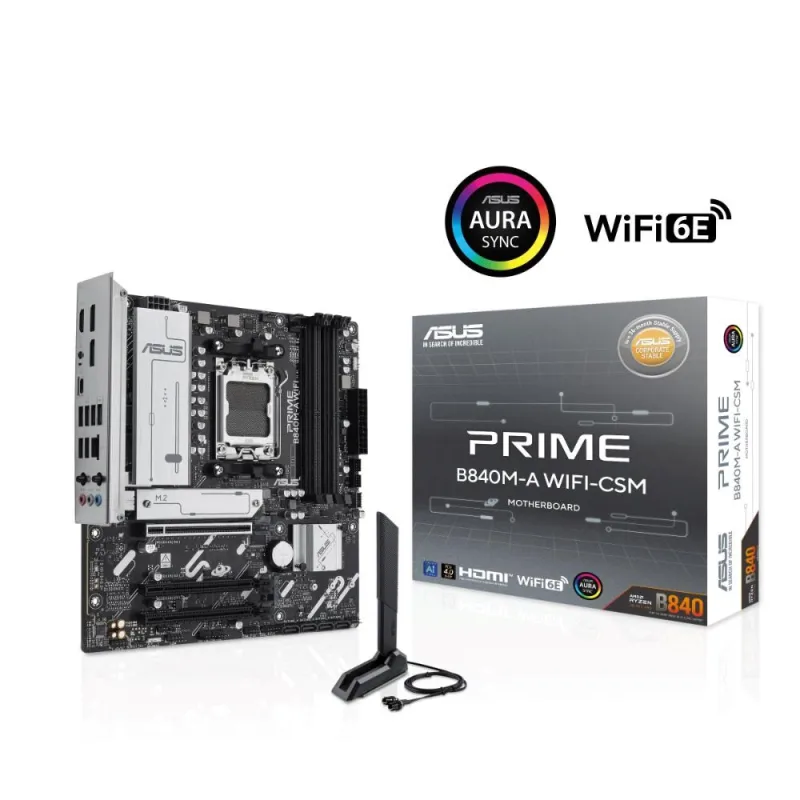 ASUS MB Sc AM5 PRIME B840M-A WIFI, AMD B840, 4xDDR5, 2xDP, 1xHDMI, …