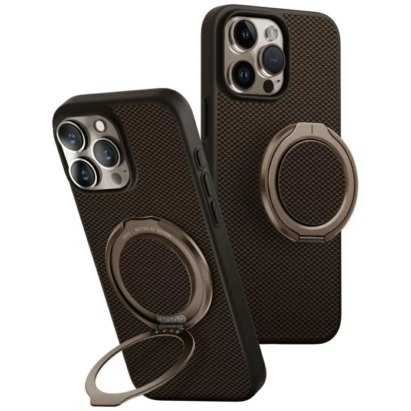 Puzdro Uniq Keva Air Magclick Charging GripFit pre iPhone 16 Pro Max – hnedé