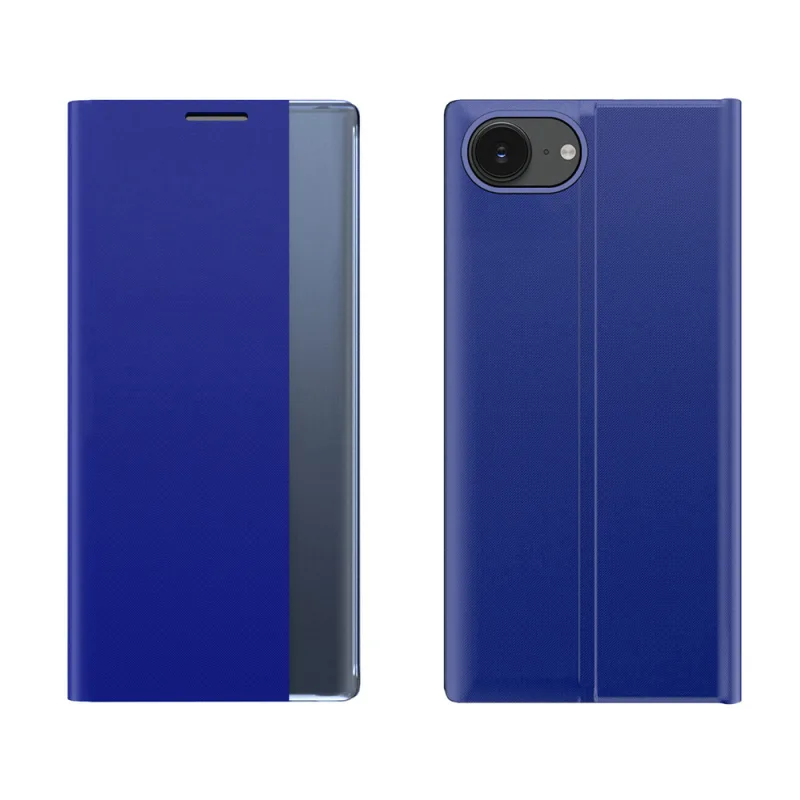 Nové puzdro na spanie na iPhone 16e Flip Cover so stojanom – modré