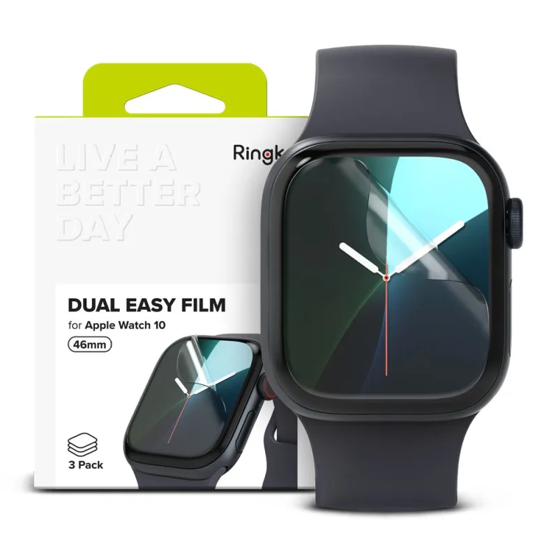 Ringke Dual Easy 3-balenie ochrannej fólie pre Apple Watch 10 46 mm