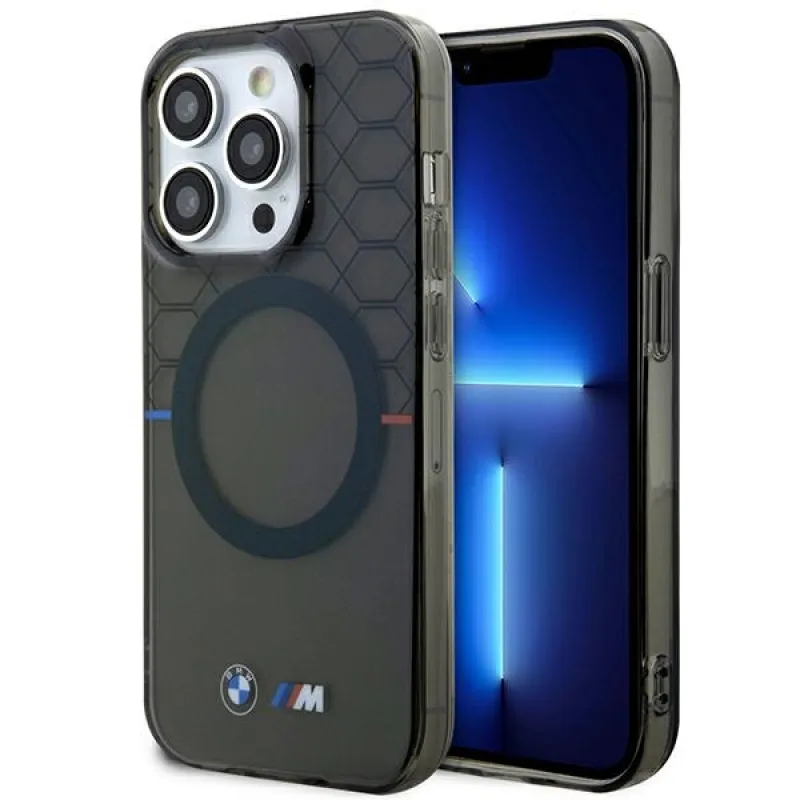 Puzdro BMW BMHMP14LHGPK iPhone 14 Pro 6,1" šedá/sivá vzor MagSafe