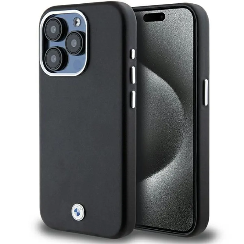 BMW Signature Wrapped Metal MagSafe puzdro pre iPhone 15 Pro - čierne