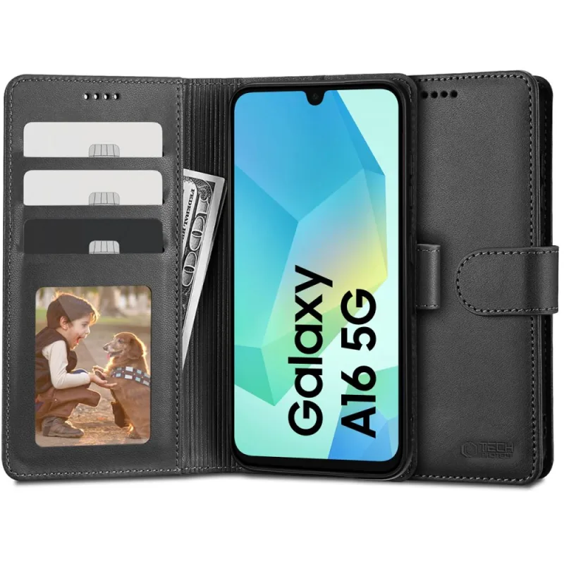Peňaženkové puzdro Tech-Protect pre Samsung Galaxy A16 4G / 5G - čierne