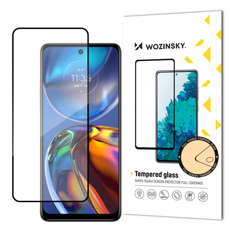 Wozinsky super odolné tvrdené sklo s celopriepustným lepidlom Celá obrazovka s rámovým puzdrom Motorola Moto E32 Black