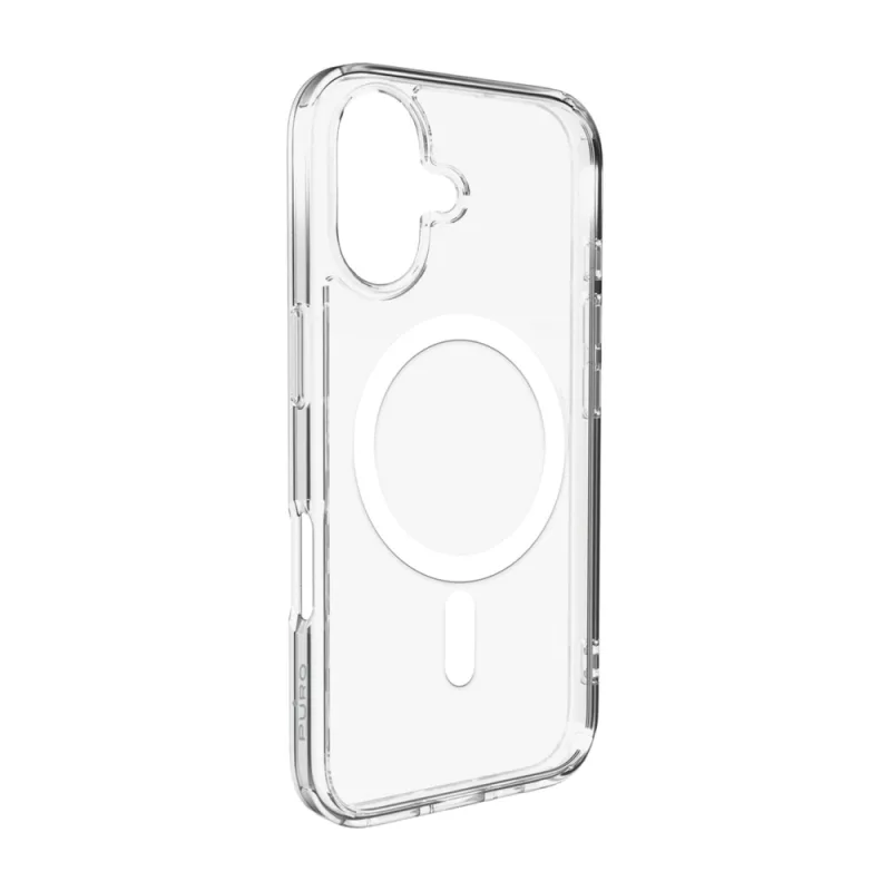 Puzdro Puro Lite Mag TPU+PC kompatibilné s MagSafe pre iPhone 17 – priehľadné s bielym krúžkom