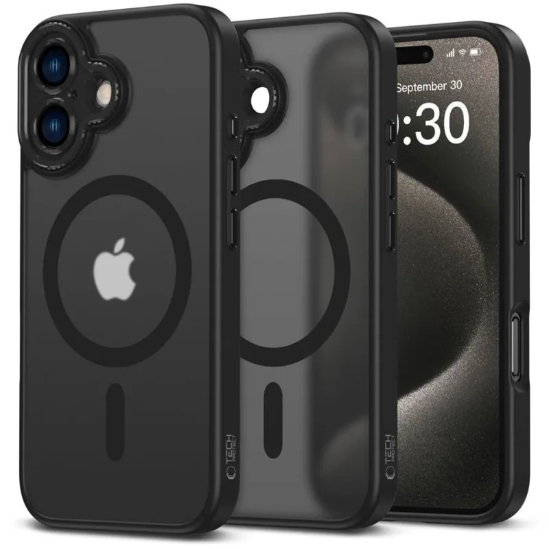 Puzdro Tech-Protect MagCam MagSafe iPhone 16 – polopriehľadné