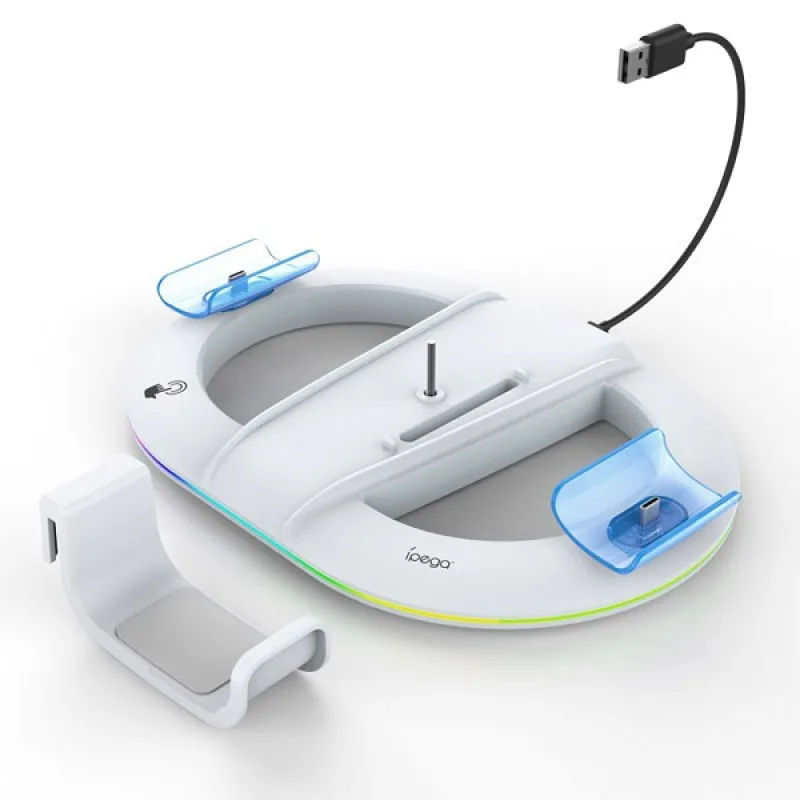 iPega P5S045 Vertical Charging Stand with RGB for PS5/PS5 Slim White…