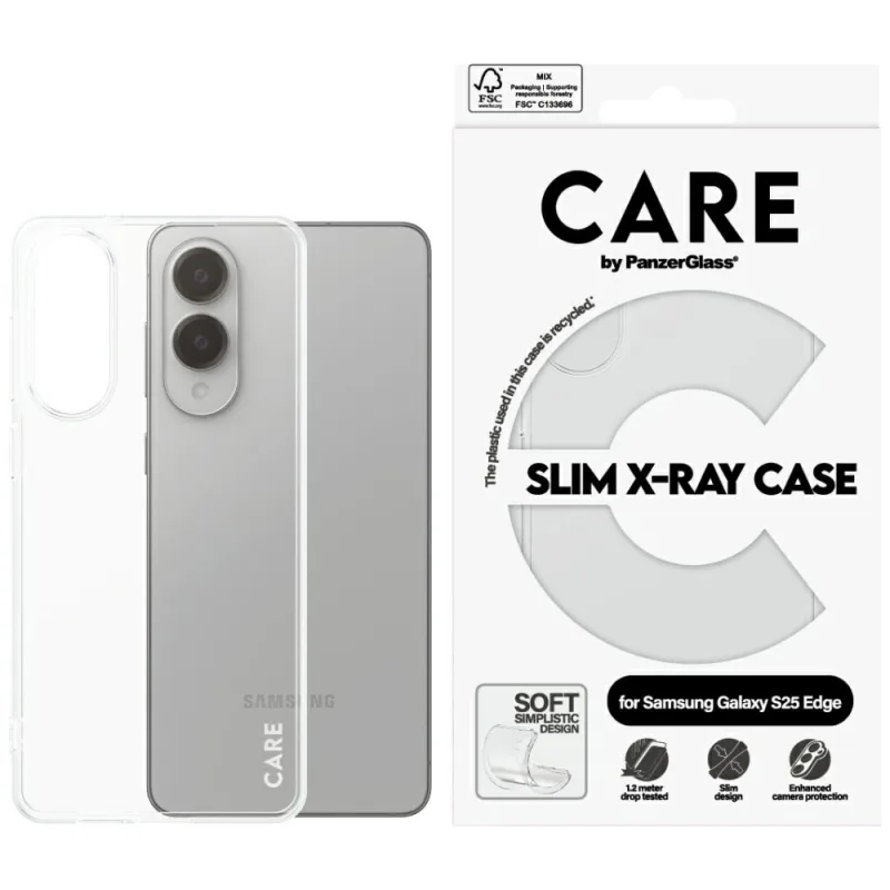 CARE by PanzerGlass Fashion X-Ray Case pre Samsung Galaxy S25 Edge – priehľadné