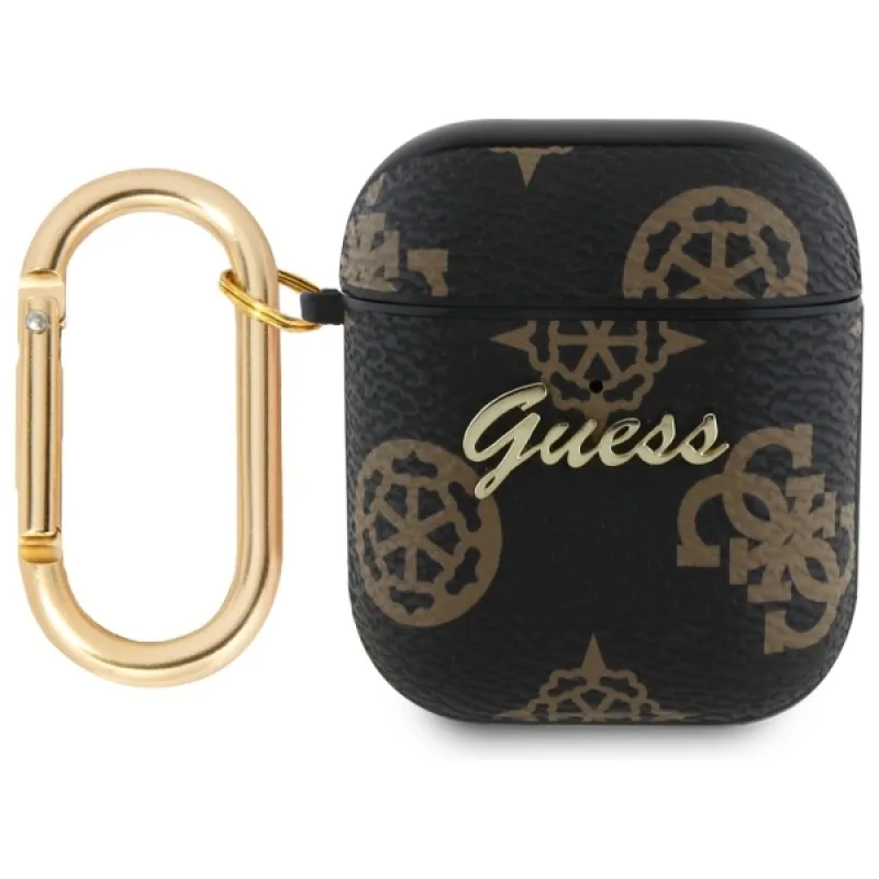 Guess GUA2PG4GPK kryt AirPods 1/2 čierny/čierny 4G háčik