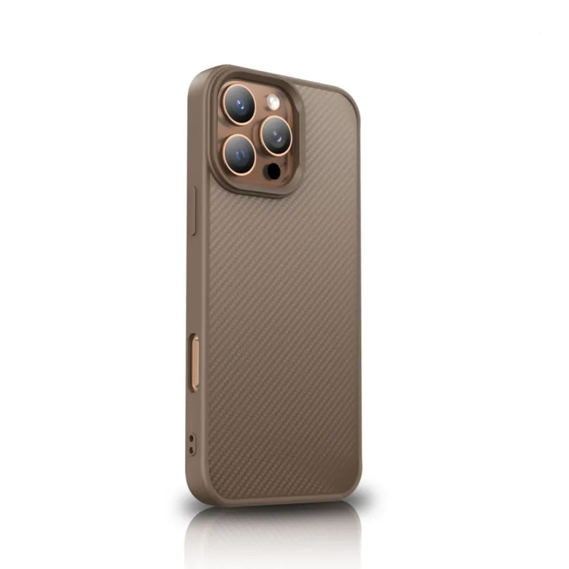 Wozinsky puzdro z uhlíkových vlákien s MagSafe pre Samsung Galaxy S25 Ultra - hnedé