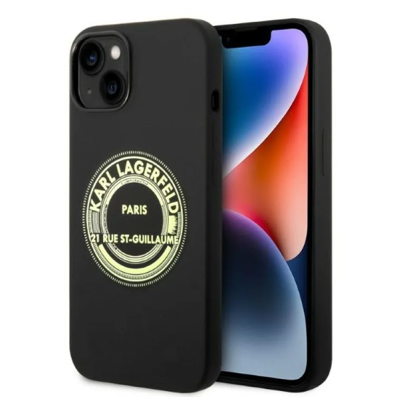 Karl Lagerfeld KLHCP14MSRSGRCK iPhone 14 Plus 6,7 "pevné puzdro čierne / čierne silikónové RSG