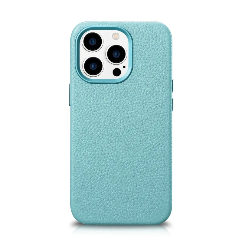 Prémiové kožené puzdro iCarer Litchi Magnetické kožené puzdro iPhone 14 Pro Max so zeleným MagSafe (WMI14220712-GN)