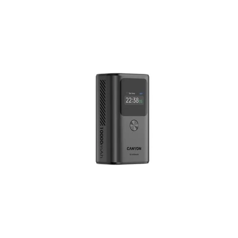 Canyon OnPower 130, Powerbank, 10.000 mAh, displej, in: USB-C, out: 2x…