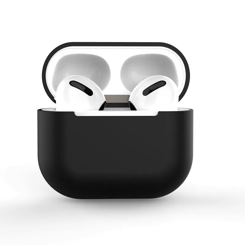 Púzdro pre AirPods 2 / AirPods 1 silikónový mäkký kryt na slúchadlá čierny (Púzdro C)
