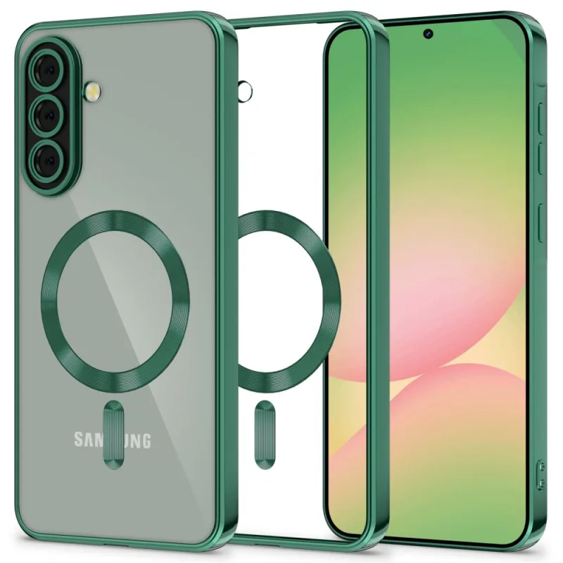 Puzdro Tech-Protect MagFlex MagSafe pre Samsung Galaxy A56 5G – priehľadné zelené